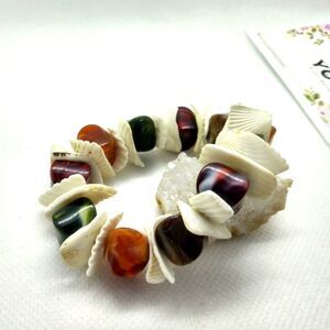 Puka shell seaside bracelet stretch‎